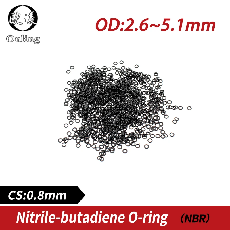 20 шт./лот резиновый черный NBR CS 0 8 мм толщина OD2.6/3/3.6/4.1/4.3/4.5/4.9/5.1 часы с