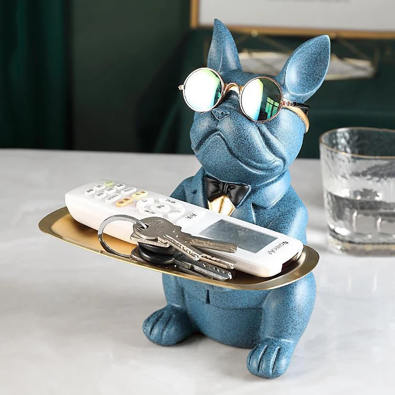 

Original Resin Statue Piggy Bank Holiday Gift Home Storage Decoration Tray Crafts Pet Dog Desktop Decoration Office Storage