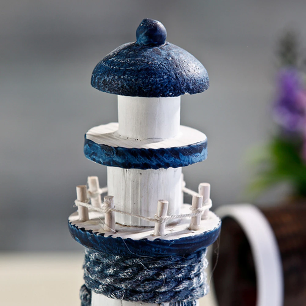 Desktop Light Tower Beacon Shell Lighthouse Handmade Decoration Home Ornament Wooden Nautical Beach DIY Gift Craft Bedroom | Дом и сад