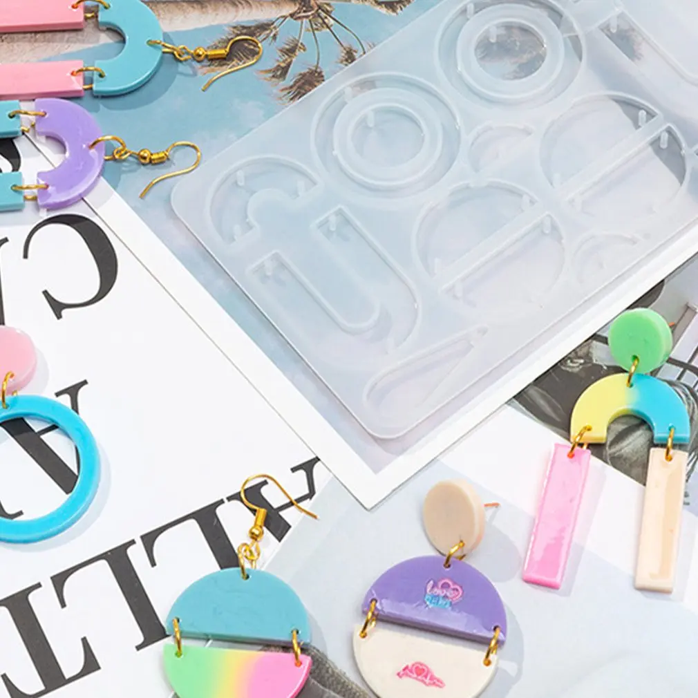 

Manual Silicone Mold Geometric Shape Decoration Craft Silicone Mold For Earring Pendant Creative Keychain Mold