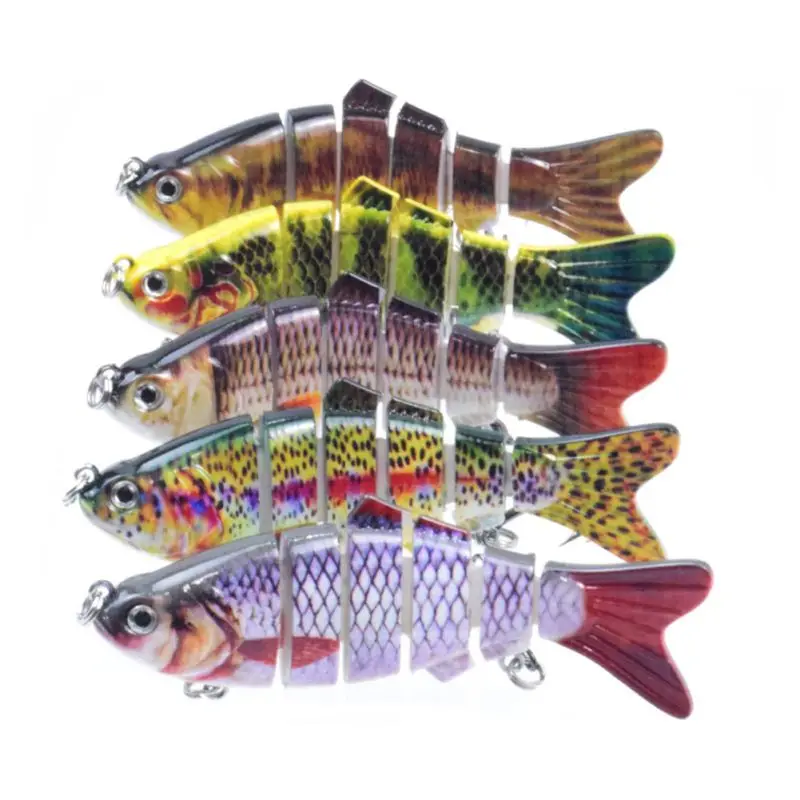 

10cm 16.5g With Ring Beads Simulation Luya Multi-section Lure Submerged Bionic 6-section Lure Multi-section Lure