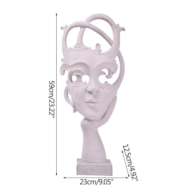 

NORDIC ABSTRACT DANCING MASK GIRL STATUE HOME DECORATION ORNAMENT RESIN FIGURINES TV CABINET DECOR HOME DECORATION ACCESSORIES