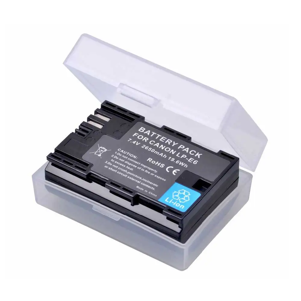 

2650mAh LP-E6 LP-E6N LPE6 LPE6N Camera Battery for Canon EOS 5DS R 5D Mark II 5D Mark III 6D 7D 70D 80D XC10 Camera