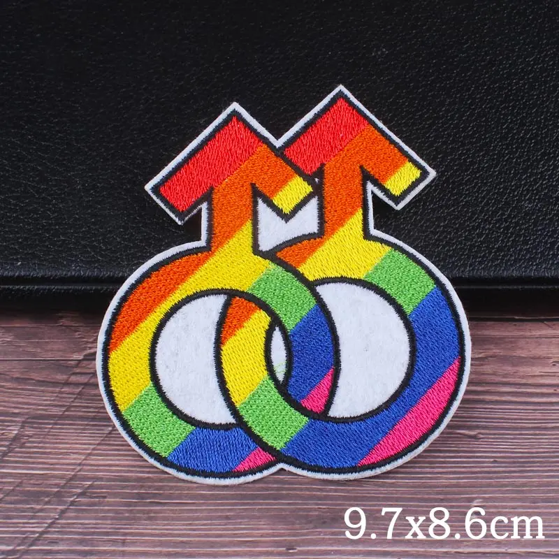 Pulaqi Мультяшные радужные нашивки с буквами ЛГБТ патчи вышитые термоклейкие для