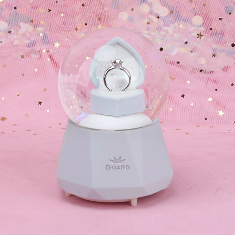 Новый дизайн хрустальный шар с бриллиантовым кольцом Миниатюрные модели фигурки