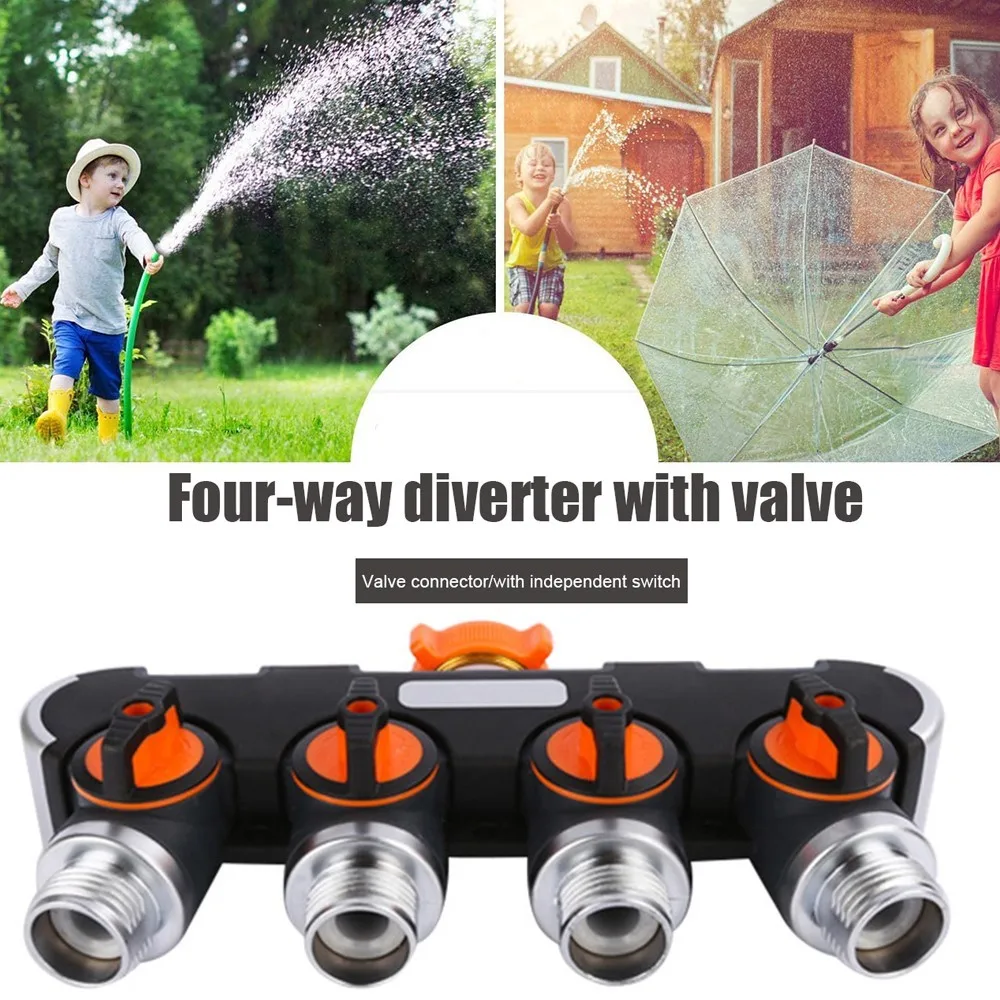 

4 Way Garden Water Hose Splitter 3/4in Thread Y-Type Tap Connector Garden Irrigation Agriculture Faucet Accessories