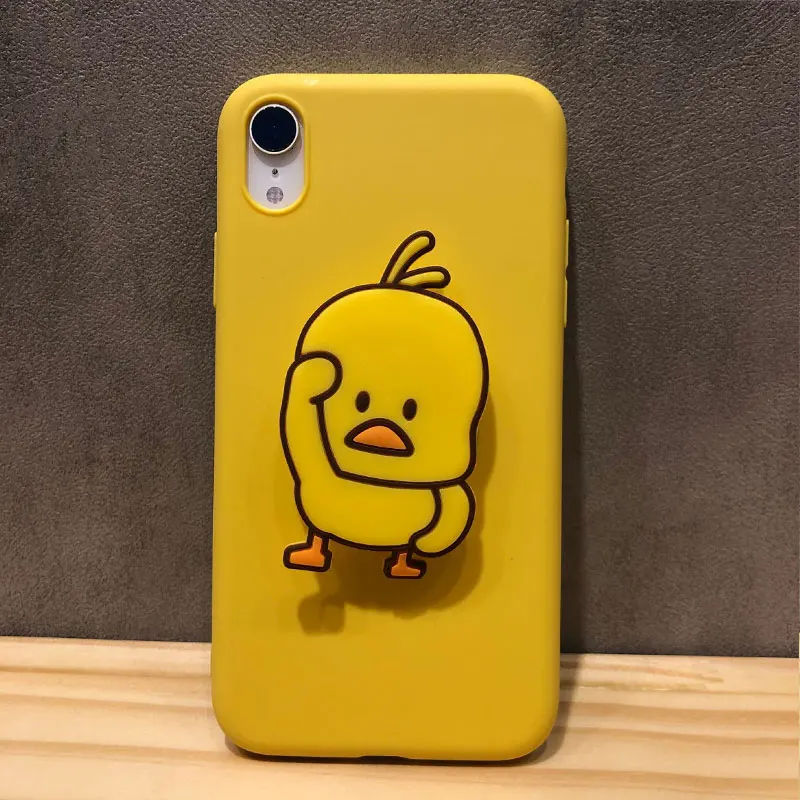 3D мягкий милый чехол с желтой уткой для Iphone XS MAX iphone 12 pro max 11 6 7 8 plus чехлы снятия