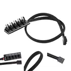 4-контактный кабель питания 1to5 TX4 PWM для охлаждения процессора разветвитель вентилятора, 12 В, в оплетке, со светодиодной подсветкой, Sata, концентратор, разветвитель, адаптер для компьютеров