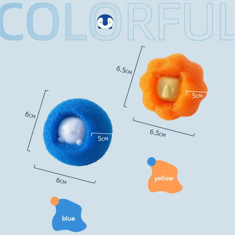 

3pc Washer Balls Reusable Tangle-Free Eco-Friendly Laundry Scrubbing Balls Solid Colorful Laundry Washing Balls Home Tools