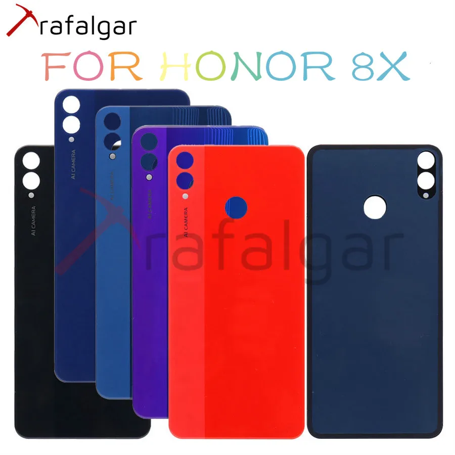 Для HUAWEI Honor 8X Крышка батарейного отсека задняя стеклянная панель двери корпус JSN
