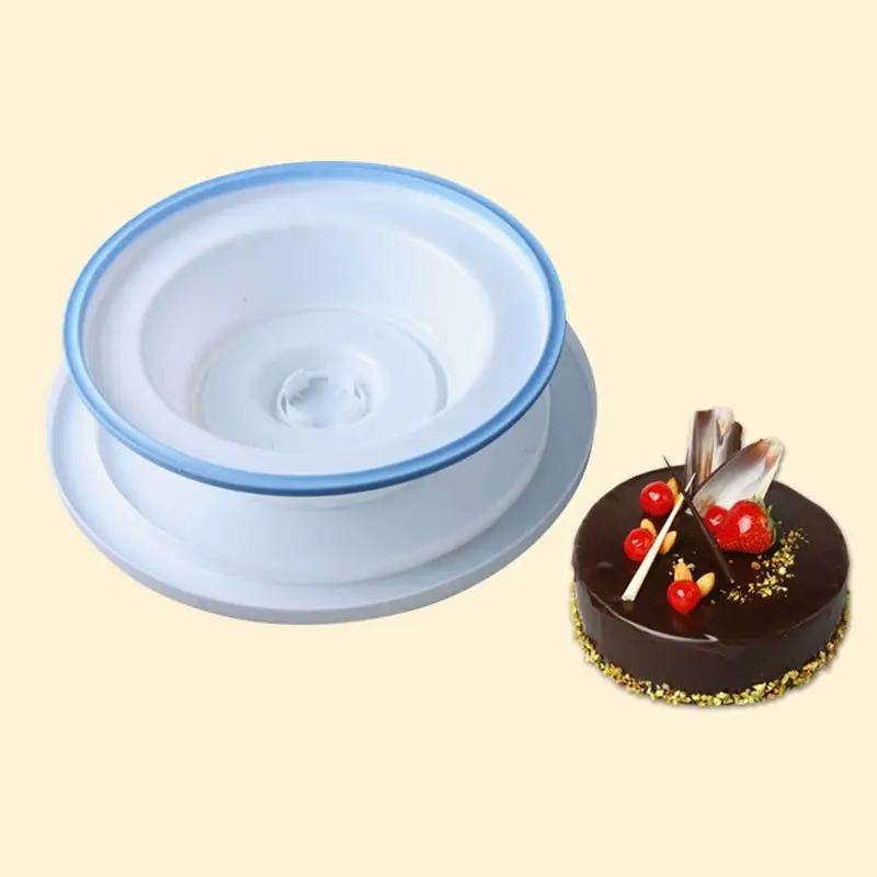 11 inch Cake Stand Revolving Decorating Turntable with Rubber Ring - White | Дом и сад