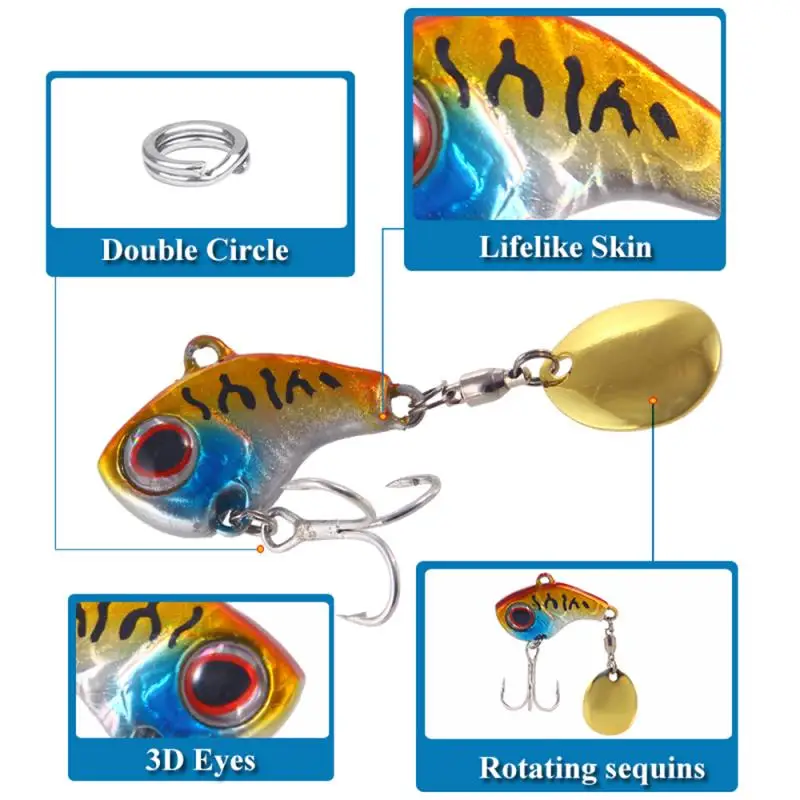 Fishing lure Quickly rotating small whirlwind Vibrating VIB sequins LURE bait Metal vib Sea accessories | Спорт и развлечения