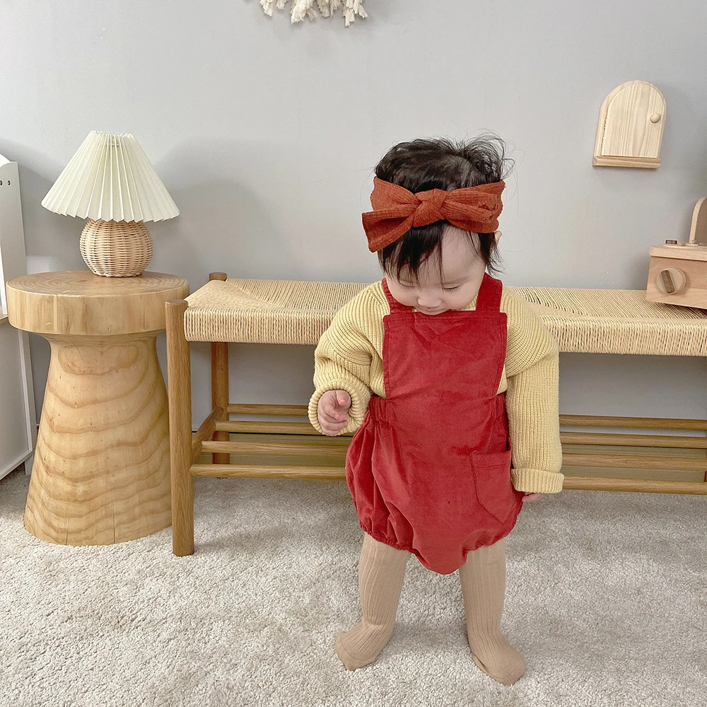 

New Autumn Baby Strap Romper 2020 Suspender Jumpsuits Cotton Boys Girls Toddler Clothes Cute Outfits Corduroy Newborn Sling Pant