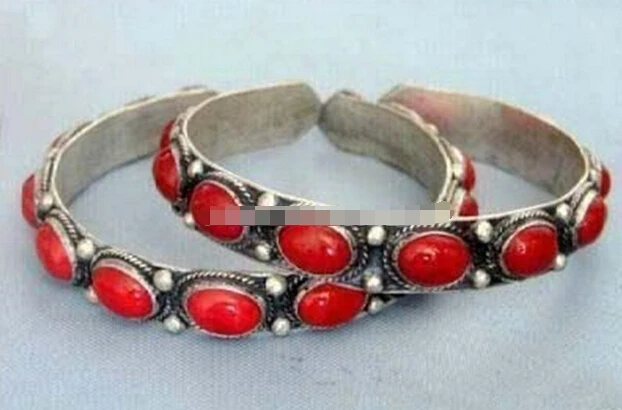 1011 + тибетский серебряный красный коралловый браслет | Украшения и аксессуары