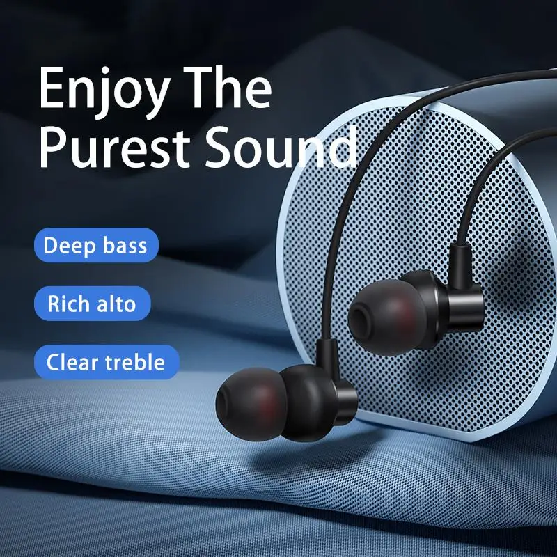

REMAX/Rui Volume Type-C Interface Music Sleep Headset In-Ear Call Wire-Controlled Metal Headset