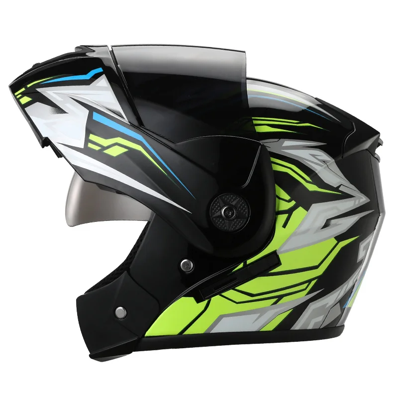 

DOT Approved Flip Up Racing Modular Motorcycle Helmet Double Visors Dual Lens Full Face Motocross Motorbike Helmets Black
