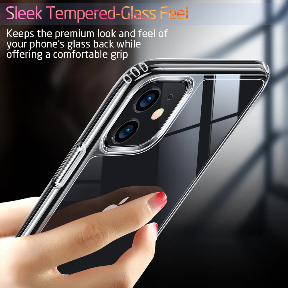 Чехол ESR из закаленного стекла для iPhone SE 2020 8 7 11 Pro Max X XR XS прозрачный стеклянный
