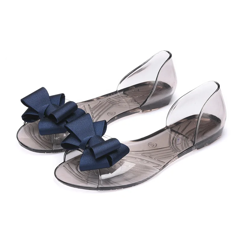 

Summer Sandals Women's Shoes 2020 Sandals Women's Summer Flat Jelly Shoes Fish Mouth Shoes Beach Women's Bow Sandals