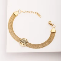 tree of life charm bracelet gold mesh link chain bracelets for women female trend jewelry gift 2022 new design