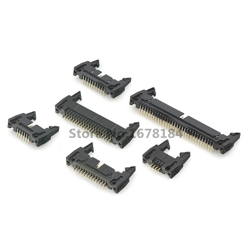 10 шт. 2 0 мм Шаг DC2 мужской разъем IDC с крюком Рог образец 8P 10P 12P 14P 16P 20P 24P 26P 30P 34P 40P
