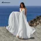 Свадебные платья в стиле бохо, шифоновое пляжное платье невесты на тонких бретелях, с открытой спиной, 2022