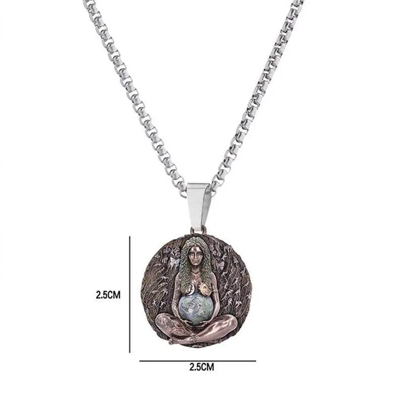 

Earth Mother Necklaces For Women Personalized Alloy Rope Chain Islamic Pendent Necklaces Jewelry Birthday Gift Mother's Day Gift