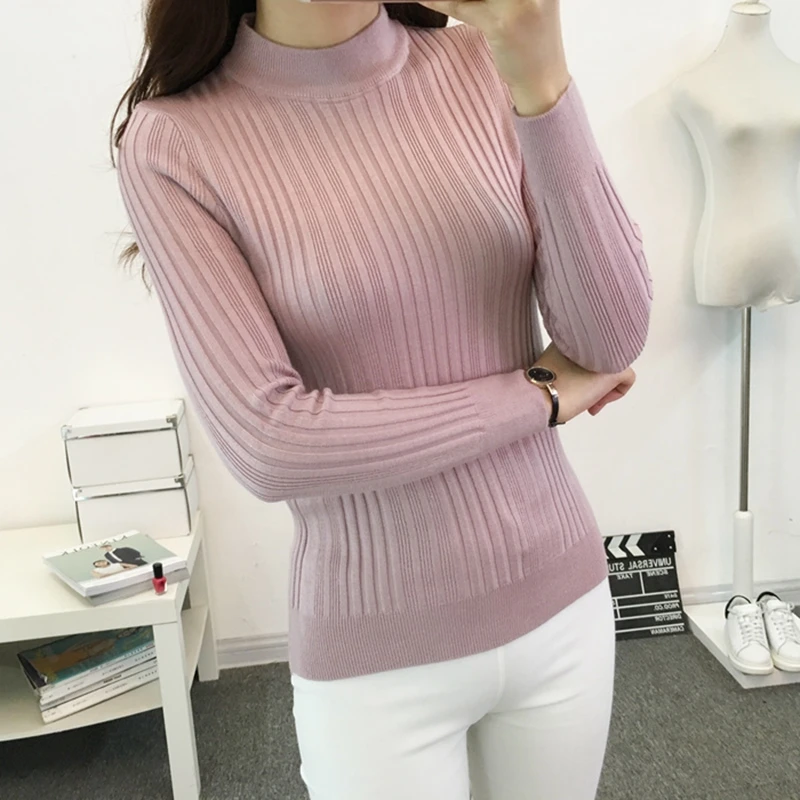 GIGOGOU Autumn Winter Women Sweater Turtleneck Knitted Pullovers Fashion Slim Female Jumper | Женская одежда