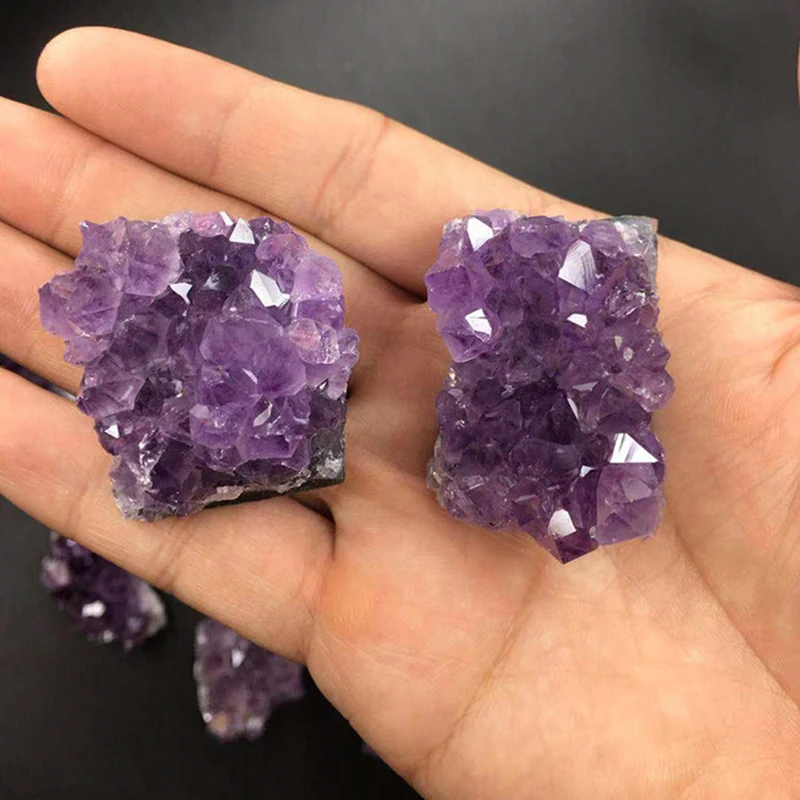 

Natural Amethyst Cluster Quartz Crystal Mineral Specimen Healing Stones Gift Rough Ore Geography Teaching