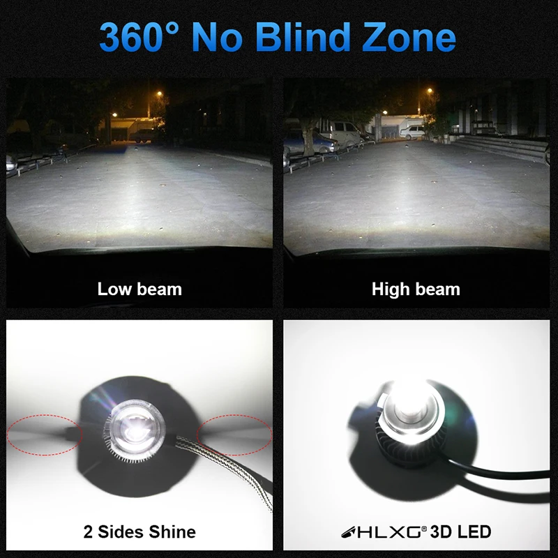 2 шт. Автомобильные светодиодные лампы H8 H1 9012 HB4 HB3 18 000 лм 12 В|Передние LED-фары для