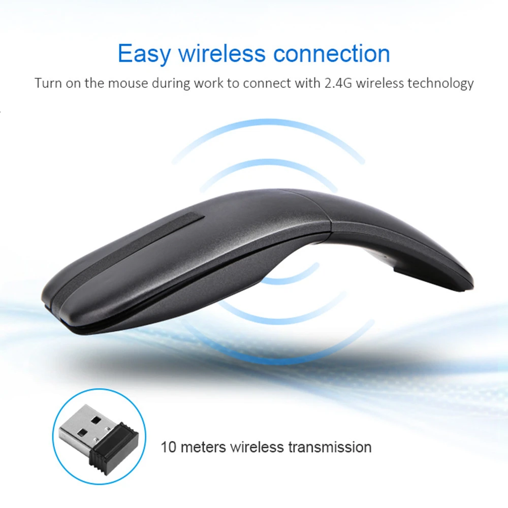 Беспроводная игровая мышь 2 4G Usb оптическая Складная Мышь ультра-тонкая сенсорная