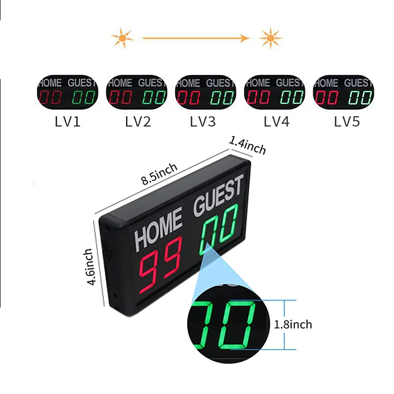 

Hot Sale Tabletop 1.8 Inch Led Mini Portable Scoreboard Electronic Digital Soccer Scoreboard for Football
