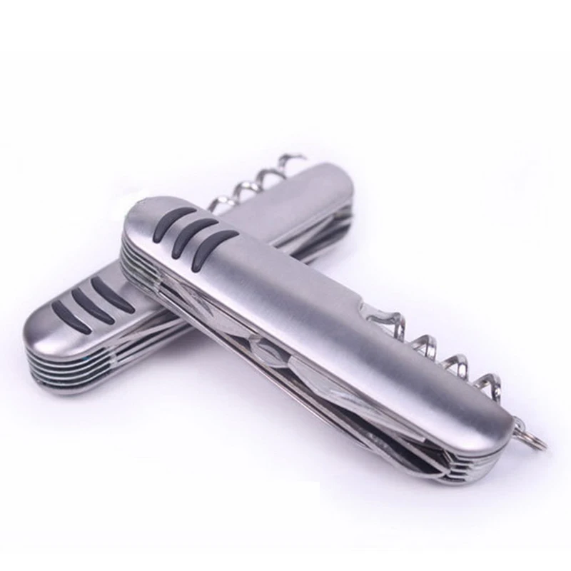 

Multi-function Stainless Steel Knife Mini Folding Outdoor Knife Scissor File Bottle Opener Multi-purpose Tools
