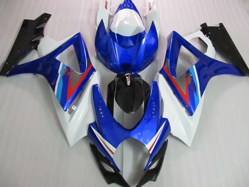 Литья под давлением обтекатель кузова для GSXR1000 07 08 GSX R GSXR 1000 K7 2007 2008 Белый Синий