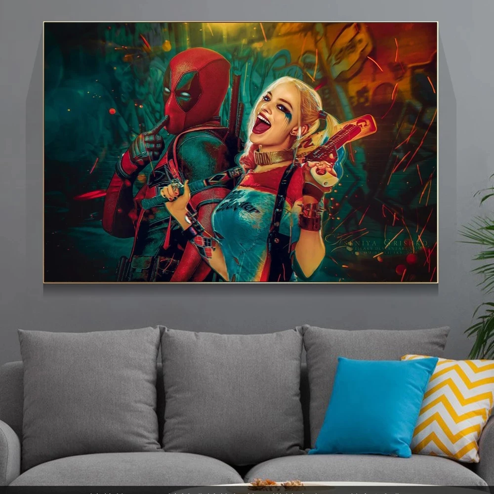 

Wall Art Modular Marvel Canvas Home Superheroes Decor Pictures HD Crazy Girl Printed Paintings Living Room Artwork No Framework