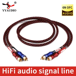 yyaudio hifi stereo pair rca cable high performance premium hi fi audio 2rca to 2rca interconnect cable free global shipping
