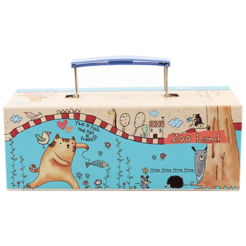 3 Слои замок с паролем пенал для учащихся мужского и женского пола