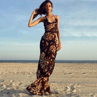 bola 2021 sexy long dress women backless lace up beach party dresses summer resort style fireworks print elegant maxi dress new