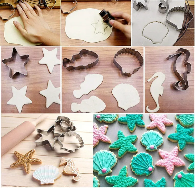 Нержавеющая сталь Морская Раковина звезда формочка для печенья украшения торта