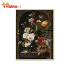 вышивка крестом наборы рукоделие, 11CT водорастворимый холст с узором 14CT современный стиль цветы и птицы-NCMF294