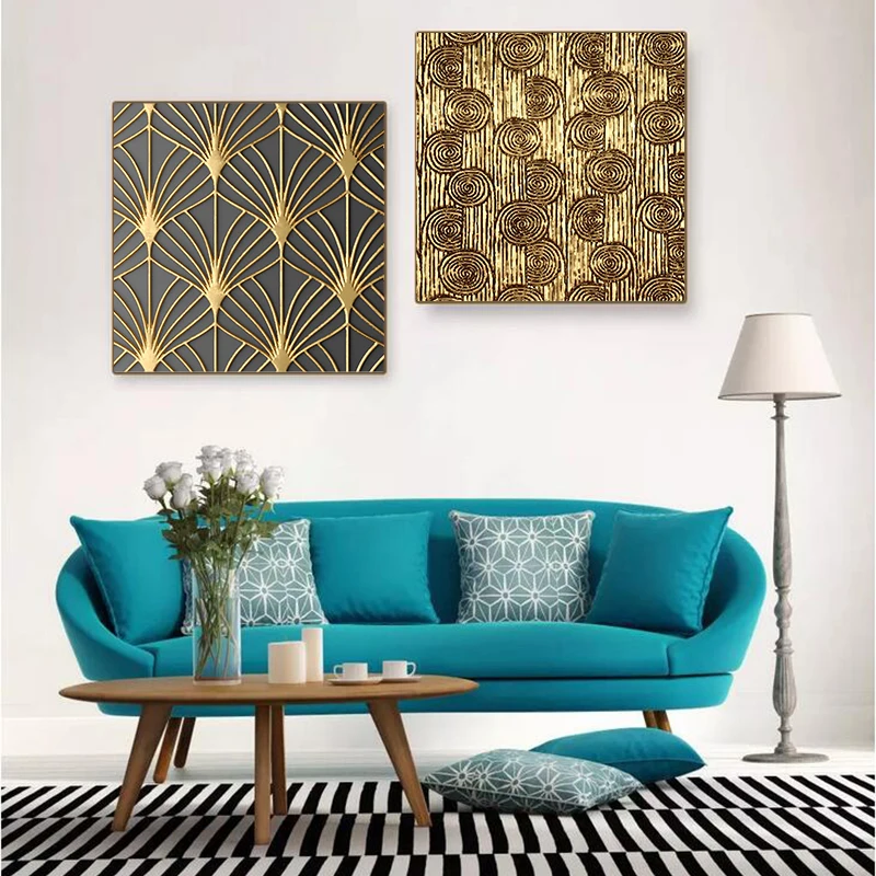 

Wall Art Poster Room Decor Living Room Home Decorative Paintings Minimalist Modern Geometric Abstract Pattern Canvas Have Frame
