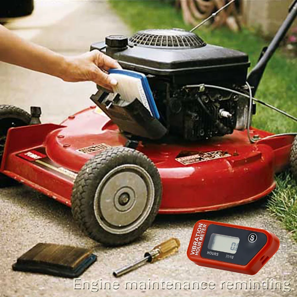 Водонепроницаемый ЖК дисплей Беспроводной вибрации счетчик моточасов для