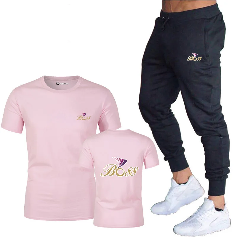 

Best selling 2-piece men's track suit gym fitness badminton sportswear running wear jogging sportswear MEN BO88 T-shirt short sl