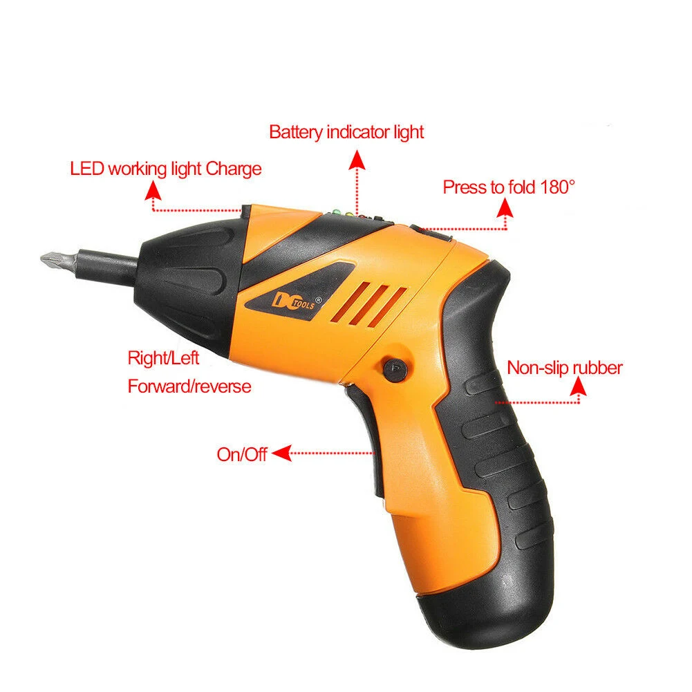 

45 in 1 Electric Screwdriver Kit with LED Light Rechargeable Cordless Power Tool with 43Pcs Screwdriver Bits Drill Bits Sockets