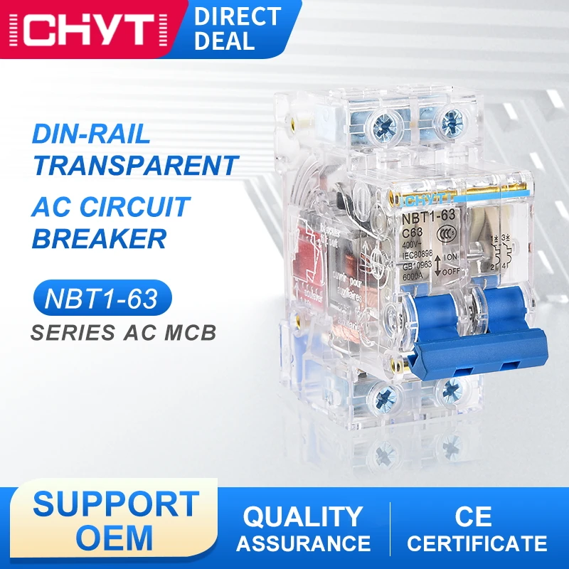 NBT1-63 230V/400V 1P 6A 10A 16A 20A 25A 32A 40A 50A 63A 6KA C Тип прозрачную упаковочную пленку с