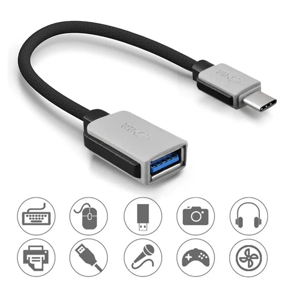 USB кабель с нейлоновой оплеткой зарядный 3 1 Type C портом папа для мама