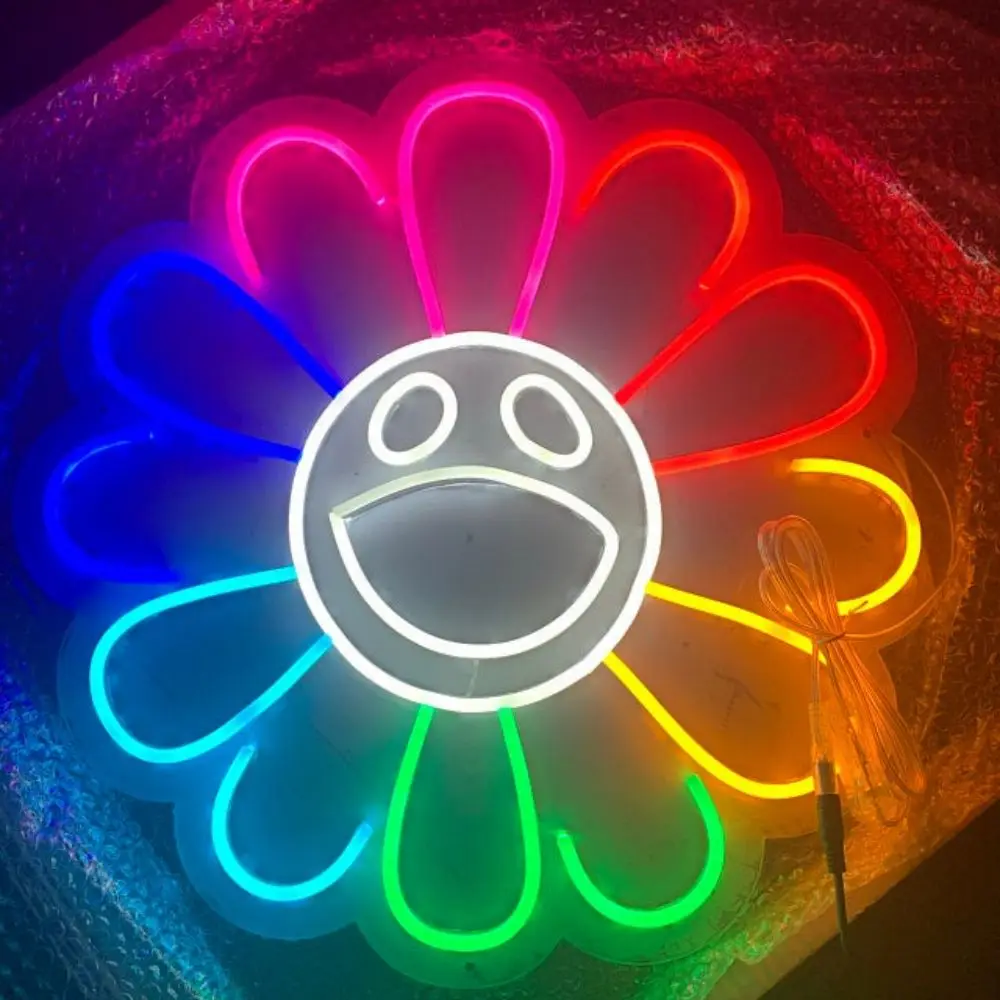 Неоновая вывеска в виде подсолнуха гибкая светодиодная неосветильник