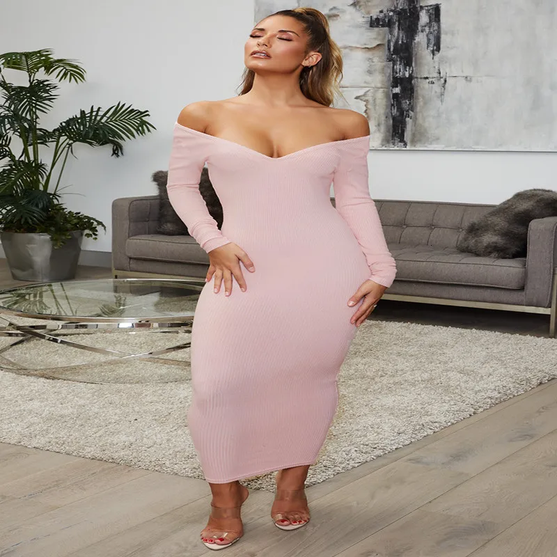 Вязаное осеннее Вечернее Платье облегающее платье 2019 женское Элегантное Длинное
