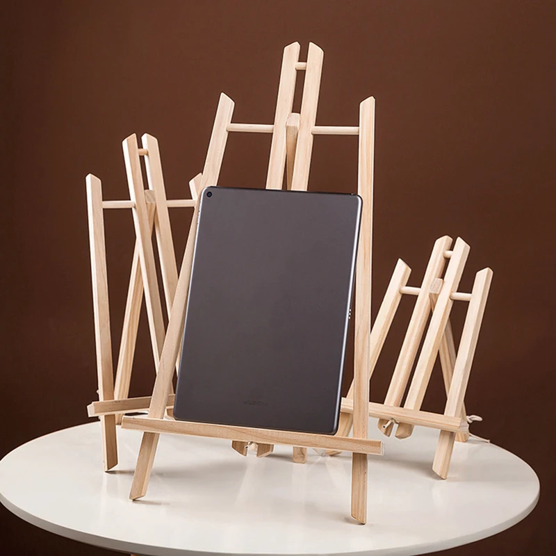 

Mini Wooden Easel Desktop Tablet Display Stand Triangle Easel Painting Supplies Craft Wooden Vertical Painting Shelf For Art