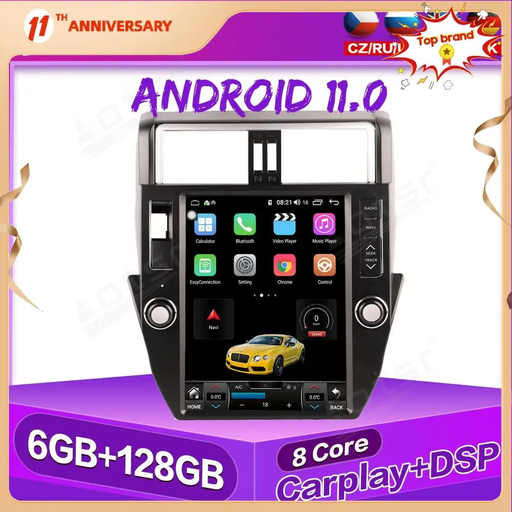 

Android11 Car GPS Navigation For Toyota PRADO 2012-2017 Auto Stereo Multimedia Radio Video Player Carplay Tape Headunit DSP