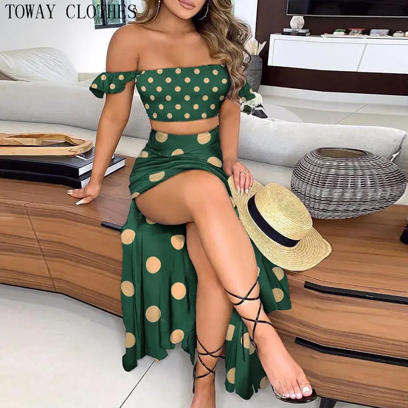 

2021 European and American Sexy Printed Wrapped Pants Skirt Set women two piece outfits sets for women